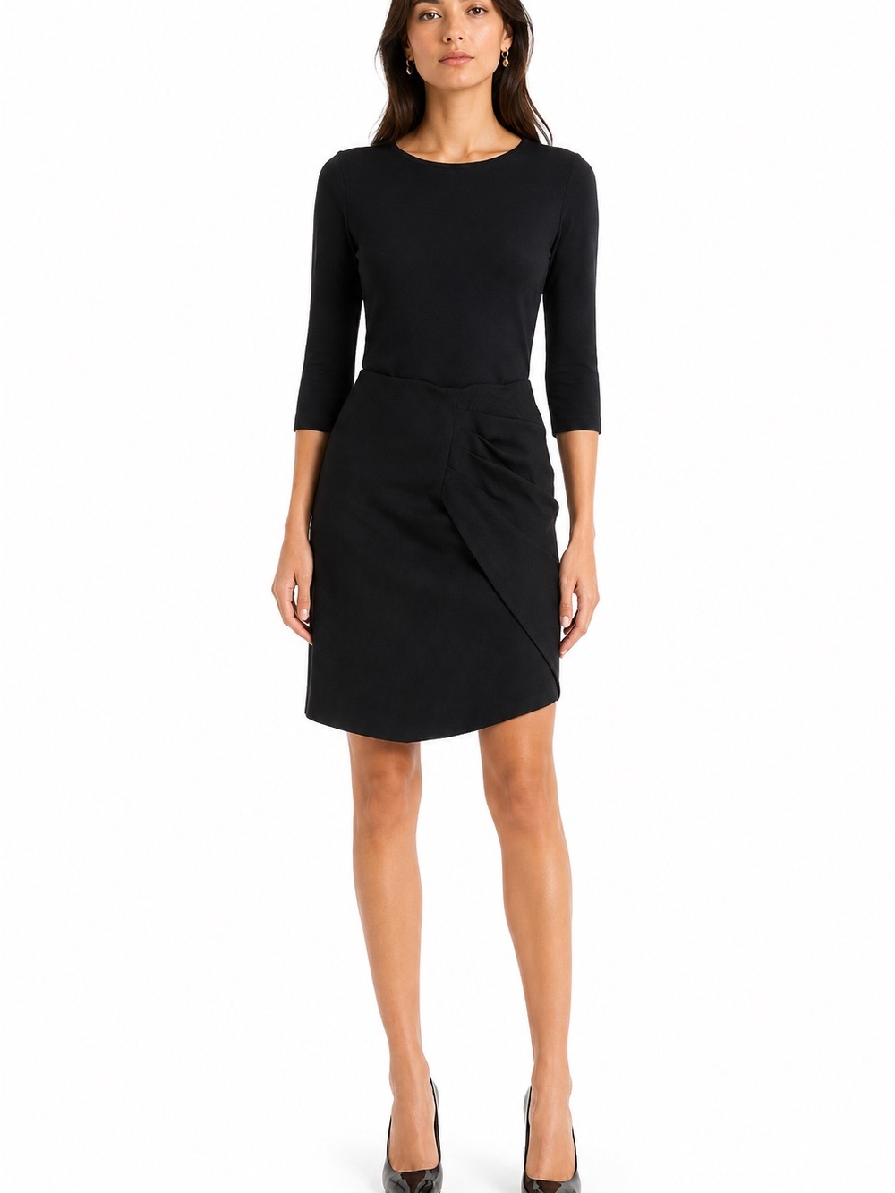 Emporio Armani Black Wool Blend Skirt Size 182